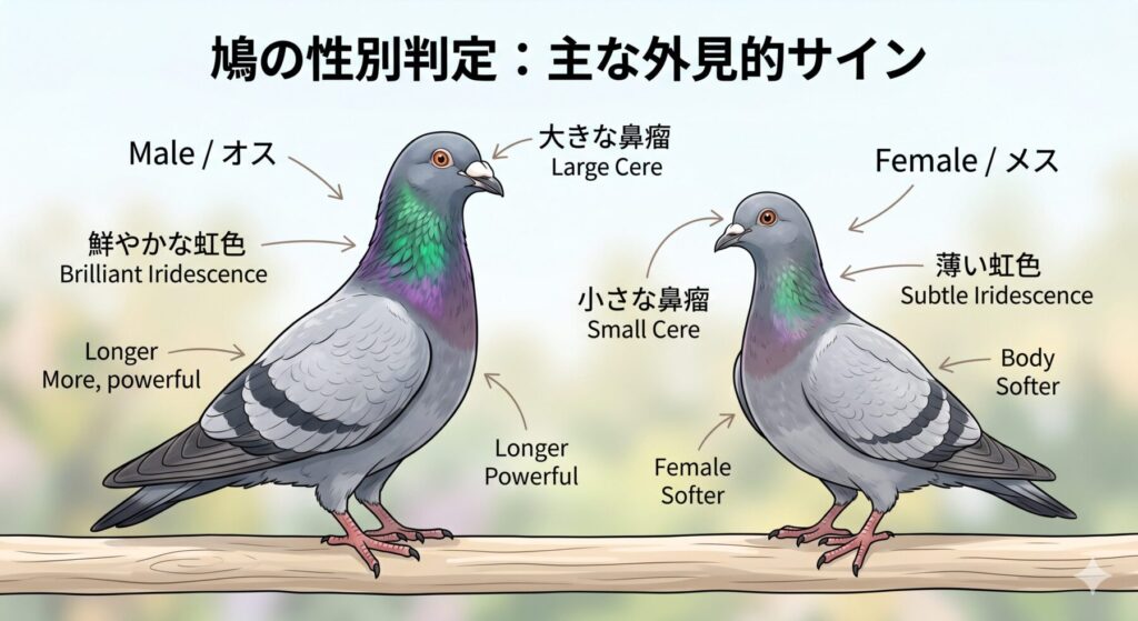 鳩の性別判定