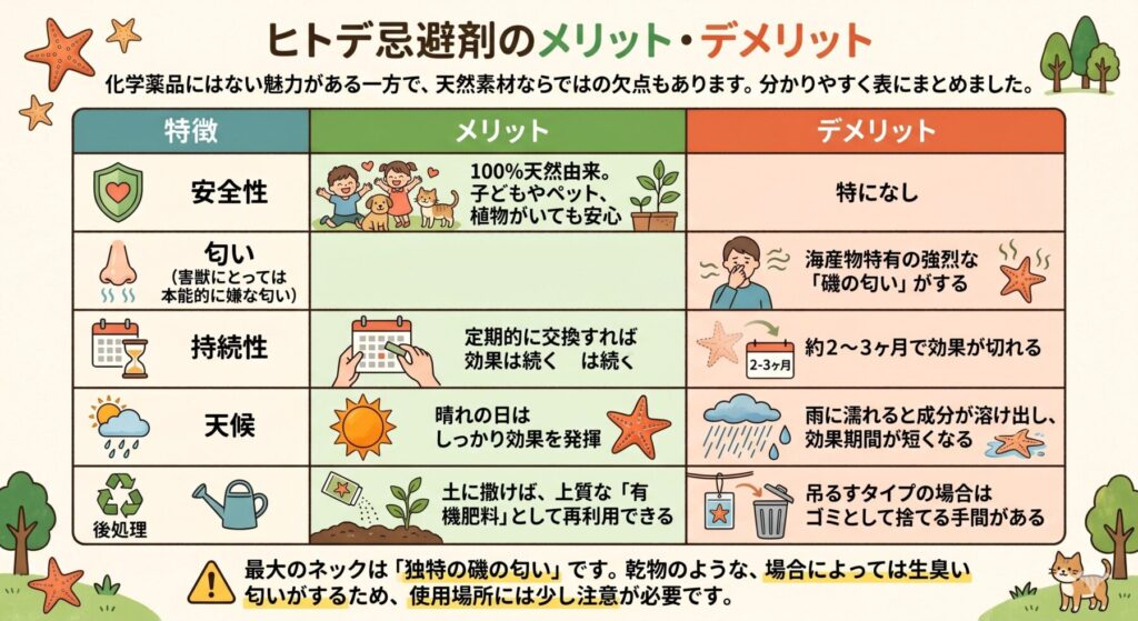 ヒトデ忌避剤のメリット・デメリット