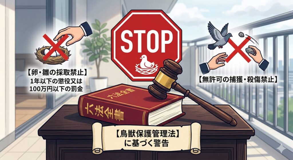 日本の野生動物を守る鳥獣保護管理法と罰則の警告