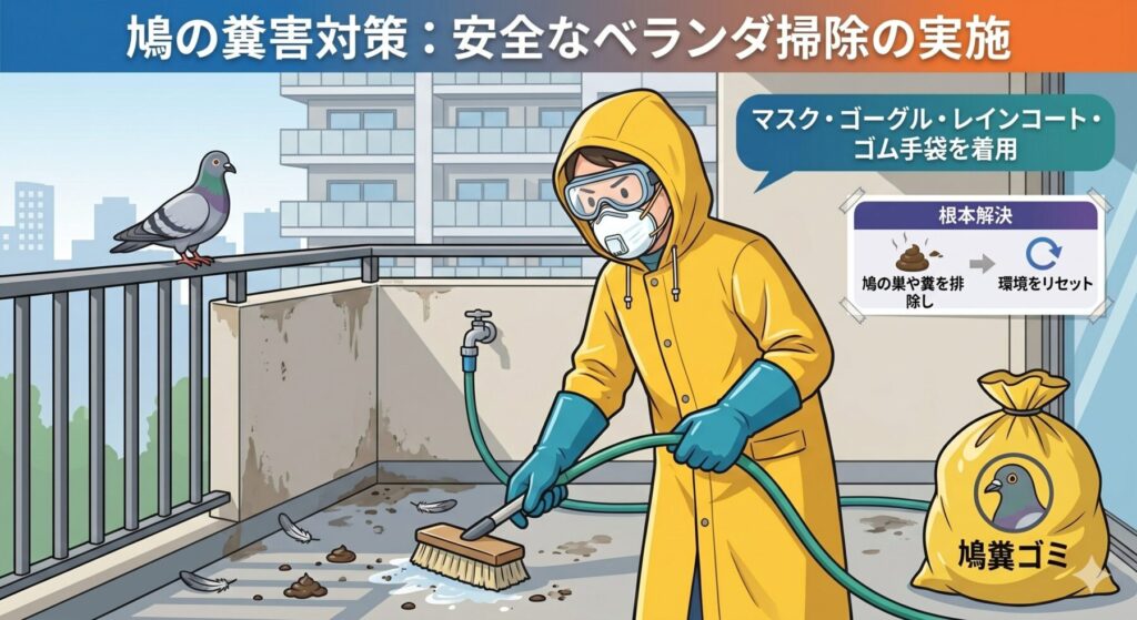 完全防備で掃除しないと危険
